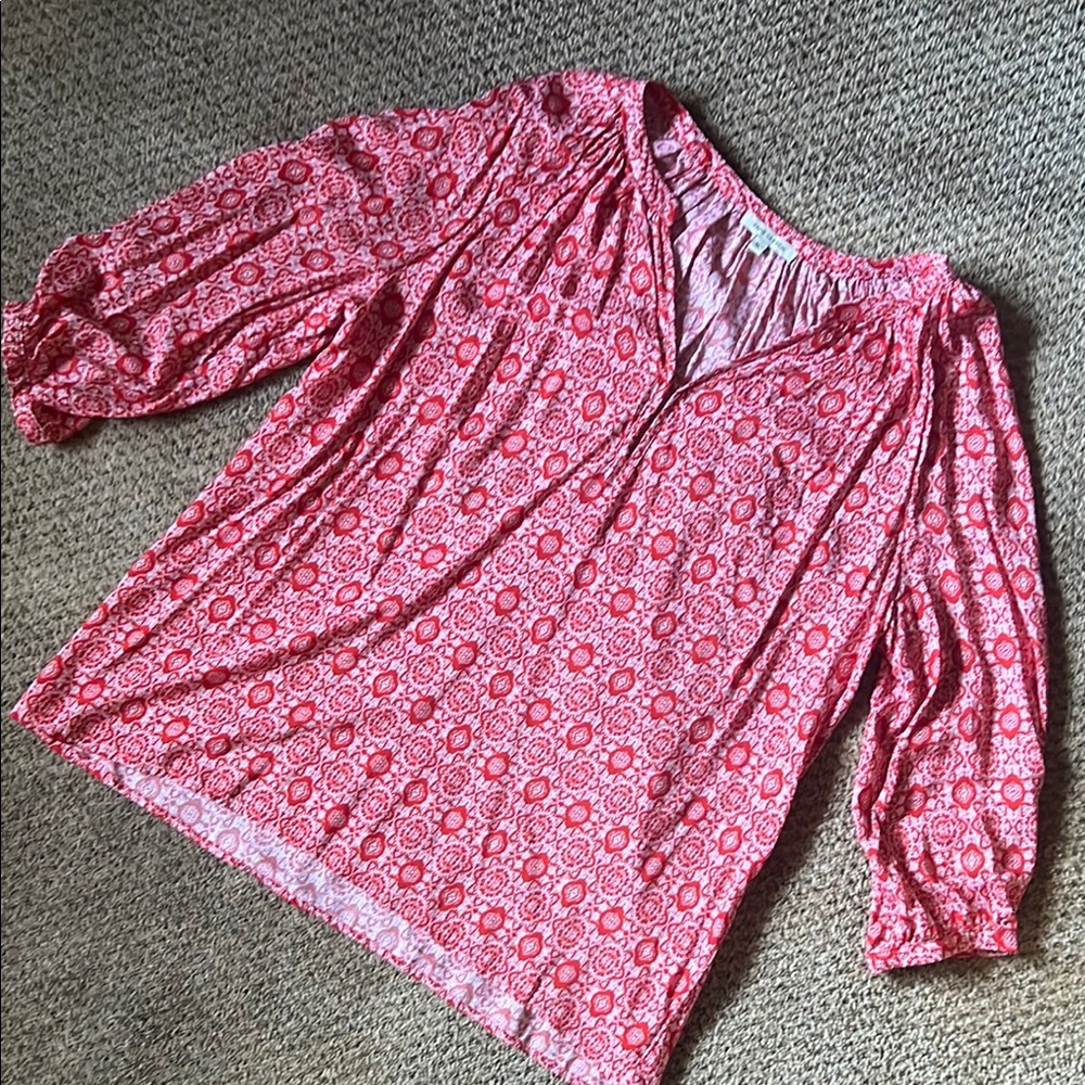 Anne Carson Red and White Blouse